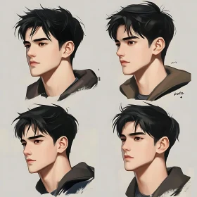 Anime Portrait of Young Man