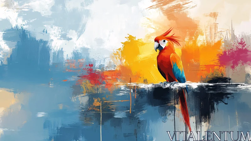 Colorful Abstract Parrot Art AI Image