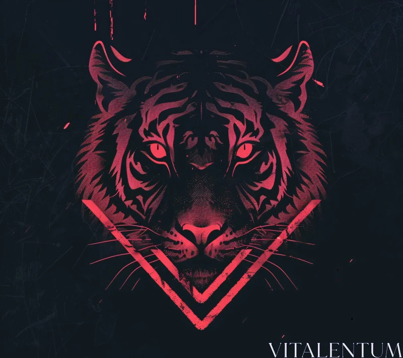 AI ART Glowing Tiger Graphic Art