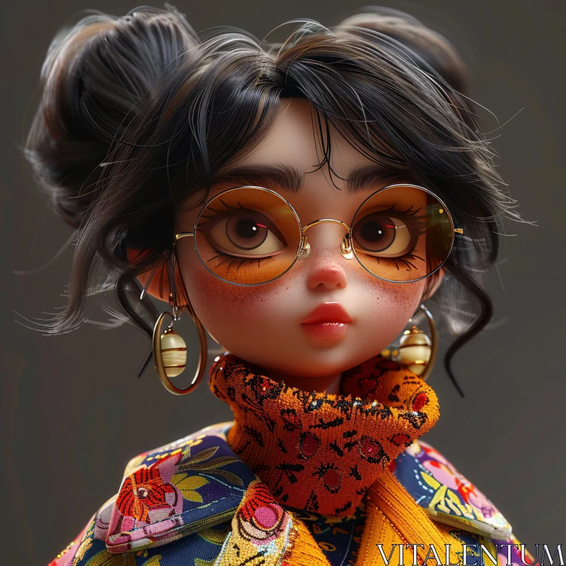 AI ART Playful Anime Girl with Chic Fashion