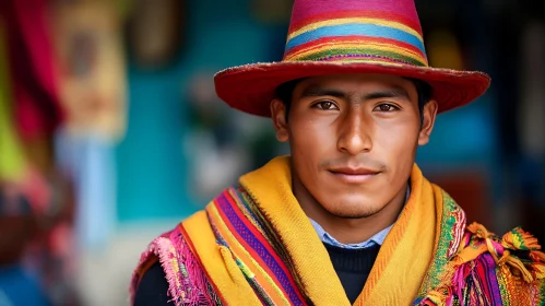 Vibrant Traditional Clothing Man Portrait