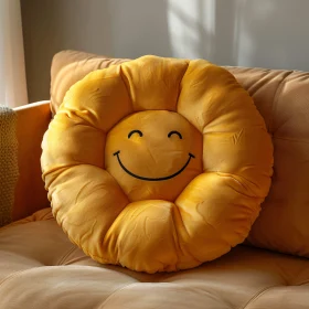 Smiley Face Cushion in Sunlit Room