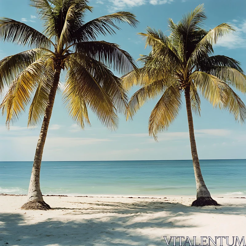 Serene Island Beach Scene AI Image