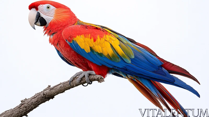 AI ART Exotic Parrot Perched in Colorful Glory