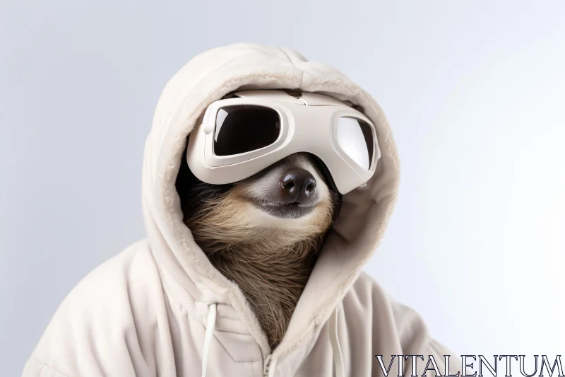 AI ART Fashionable Sloth in Winter Gear