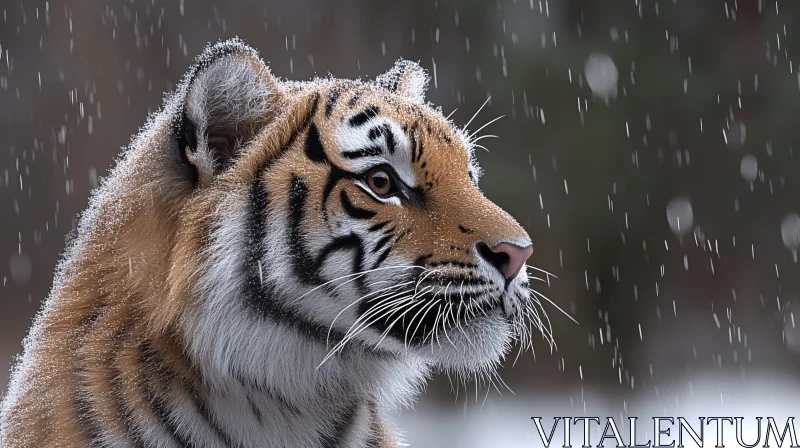 AI ART Tiger Snow Portrait