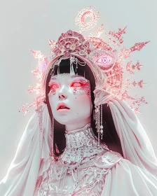 Futuristic Fantasy Woman with Intricate Headpiece