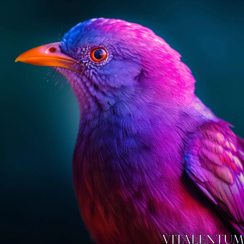 AI ART Vividly Colored Bird Profile