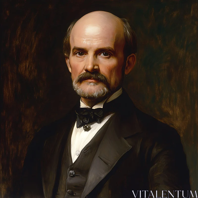 Historical Portrait of a Gentleman in Formal Attire AI Image