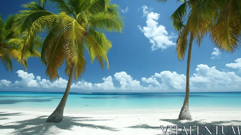 AI ART Serene Tropical Paradise with Clear Blue Sky