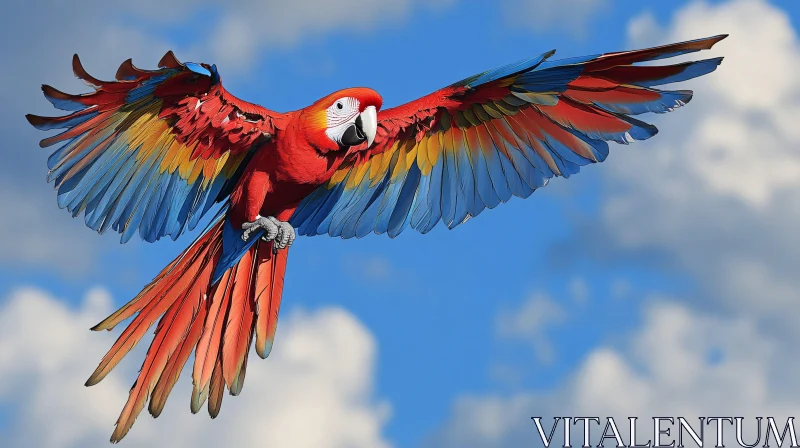 Colorful Parrot Soaring AI Image