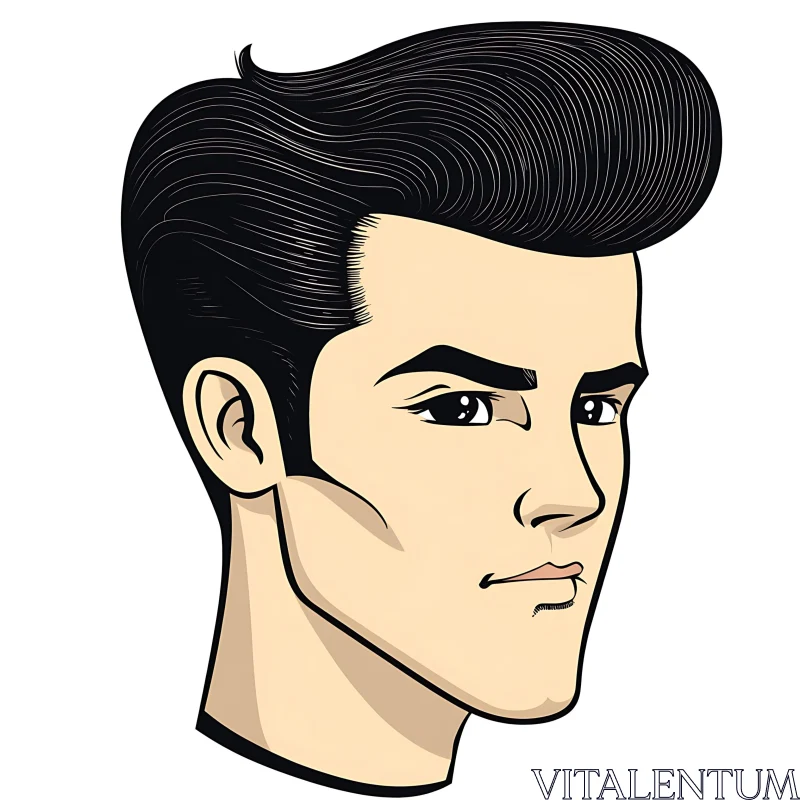 Retro Cartoon Male Character Illustration AI Image