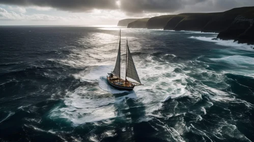 Sailing Amidst Cliffs and Waves