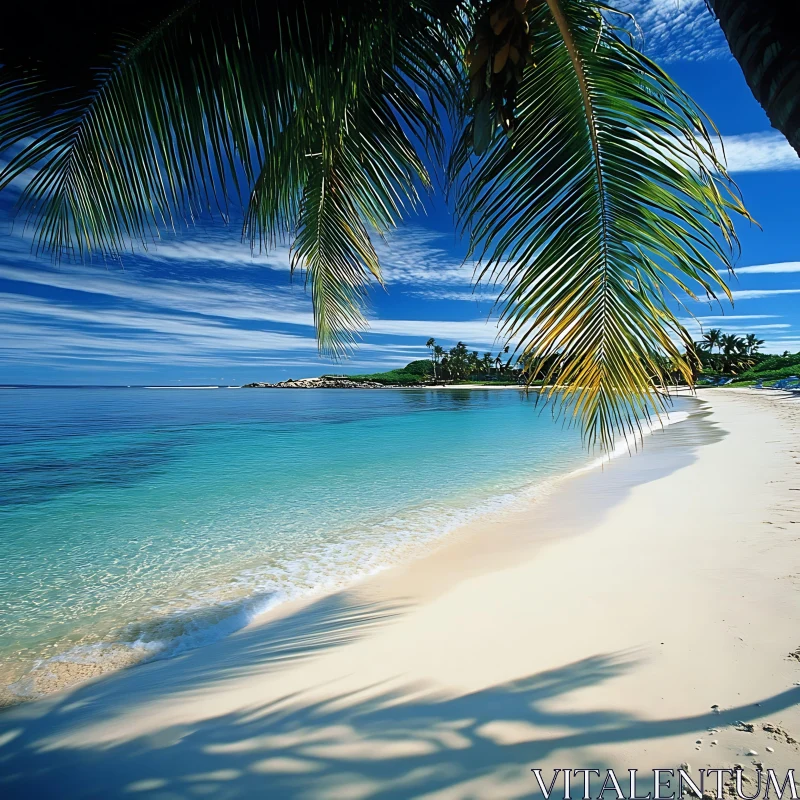 Tropical Paradise Beach Scene AI Image