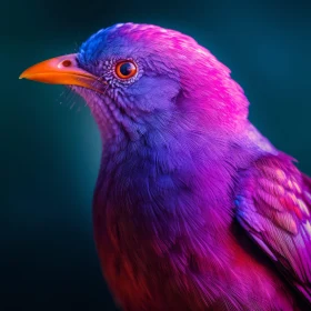 Vividly Colored Bird Profile