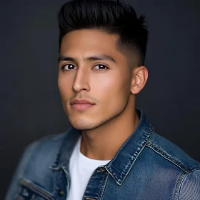 Close-Up of Charismatic Man in Denim