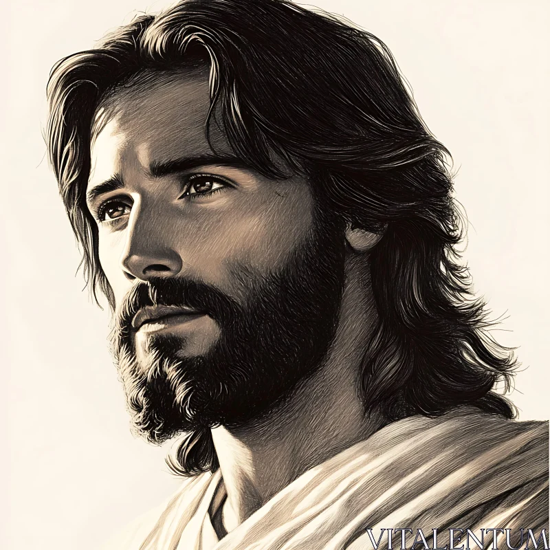 Expressive Portrait of a Thoughtful Bearded Man