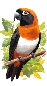 Illustration of a Perched Colorful Bird