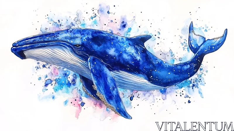 Majestic Blue Whale Art