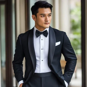 Man in Classic Black Tuxedo