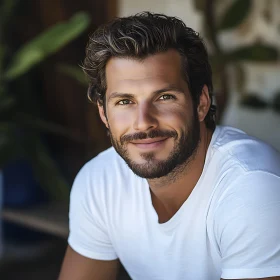 Smiling Man with Brown Hair and Beard