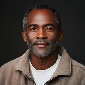 Elderly Man in Beige Jacket Portrait