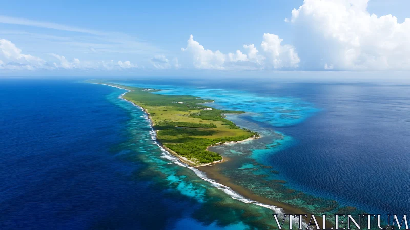 Panoramic View of an Island with Turquoise Waters