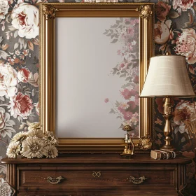 Vintage Floral Decor with Golden Accents