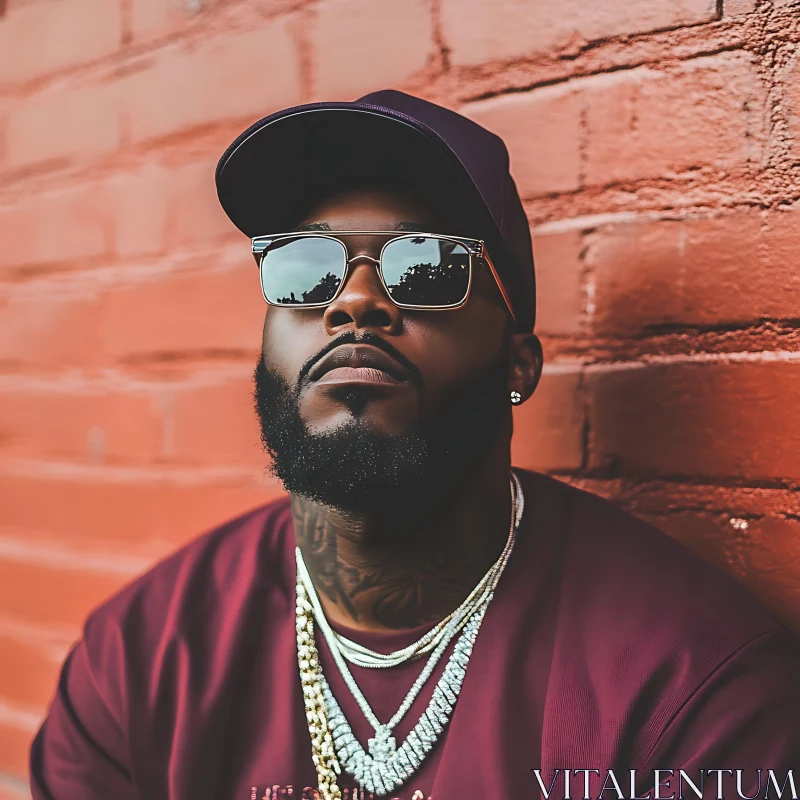 Fashionable Urban Man with Beard and Jewels AI Image