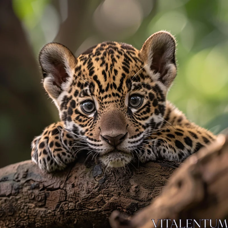 Leopard Cub Resting in the Wild AI Image