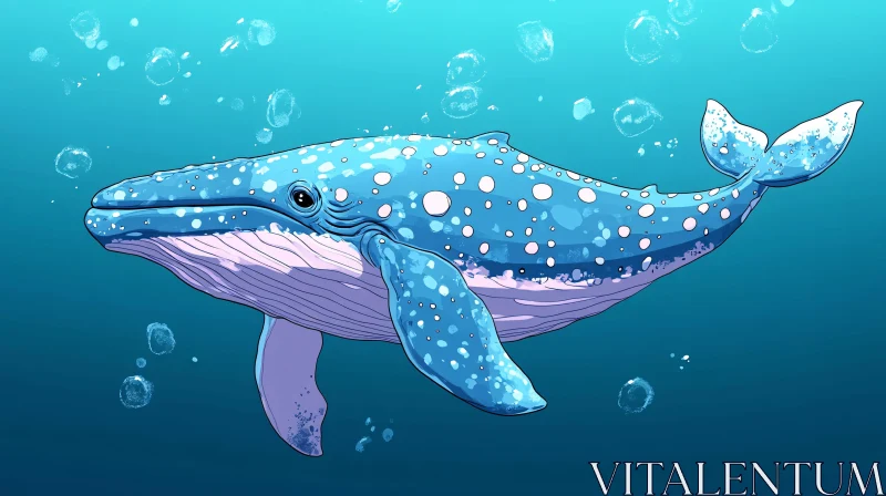 Whimsical Underwater Whale Drawing AI Image