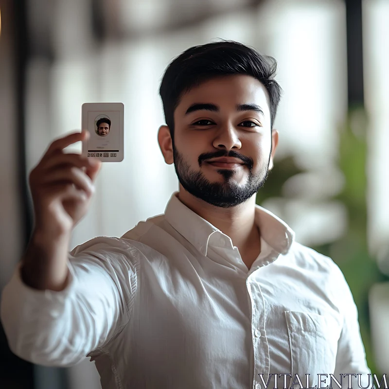 AI ART Professional Man Displaying Identification Badge