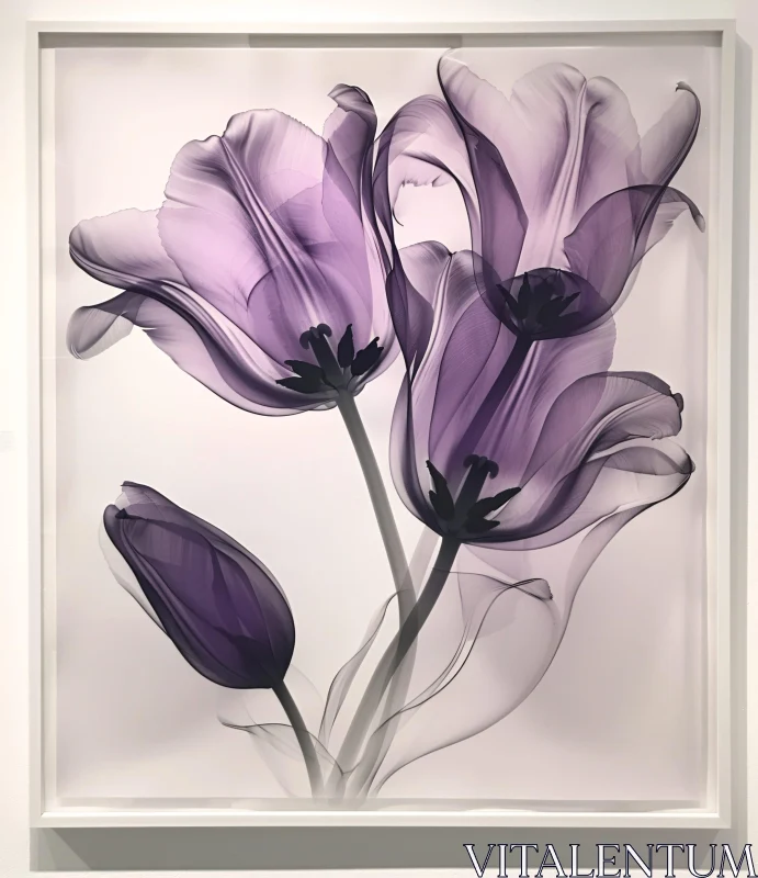 Delicate Purple Tulip Display AI Image