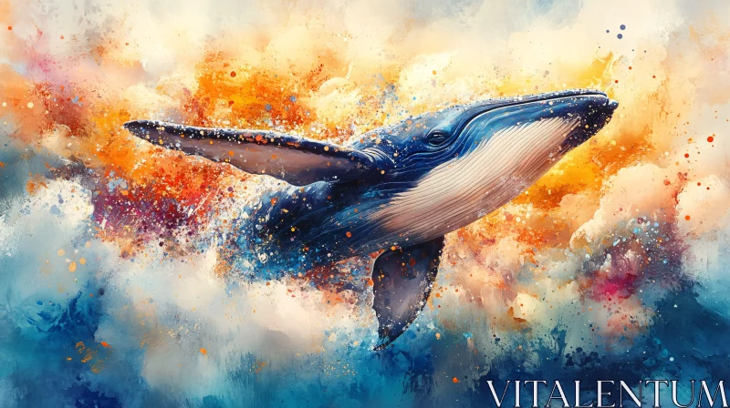 Colorful Whale Art AI Image