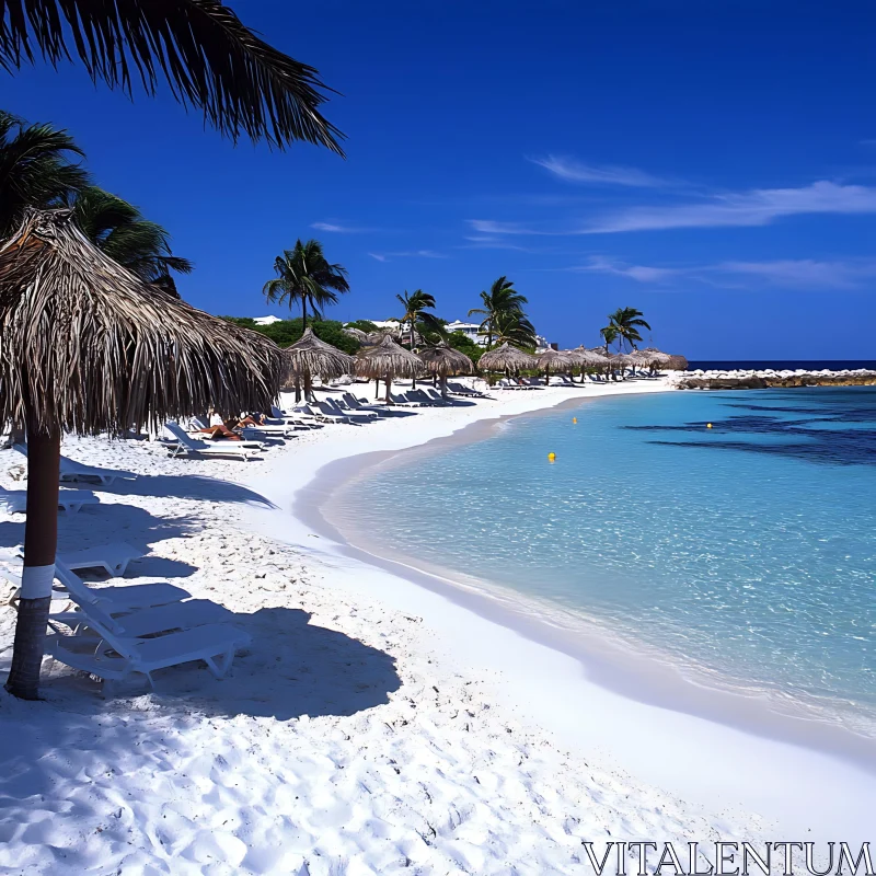 Idyllic Tropical Beach Landscape AI Image