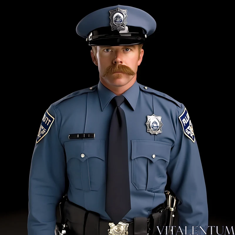 Detailed Portrait of a Police Officer in Uniform AI Image