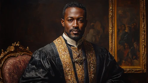 Regal Man in Historical Portrait Art