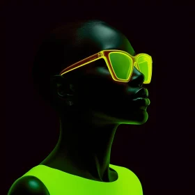 Luminous Yellow Sunglasses and Neon Green Attire