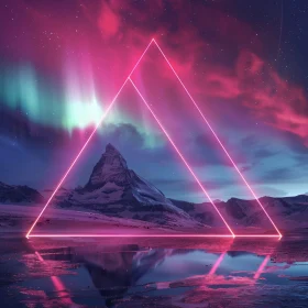 Neon Mountain Nightscape