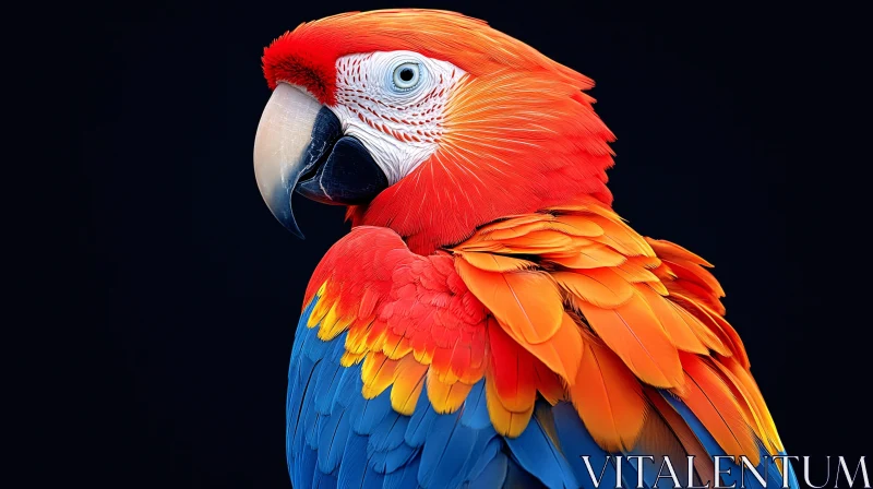 AI ART Colorful Parrot Close-Up