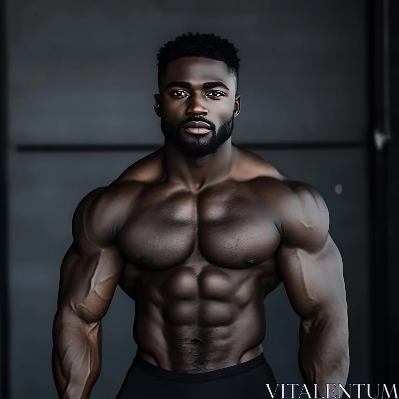 Confident Bodybuilder with Defined Muscles AI Image