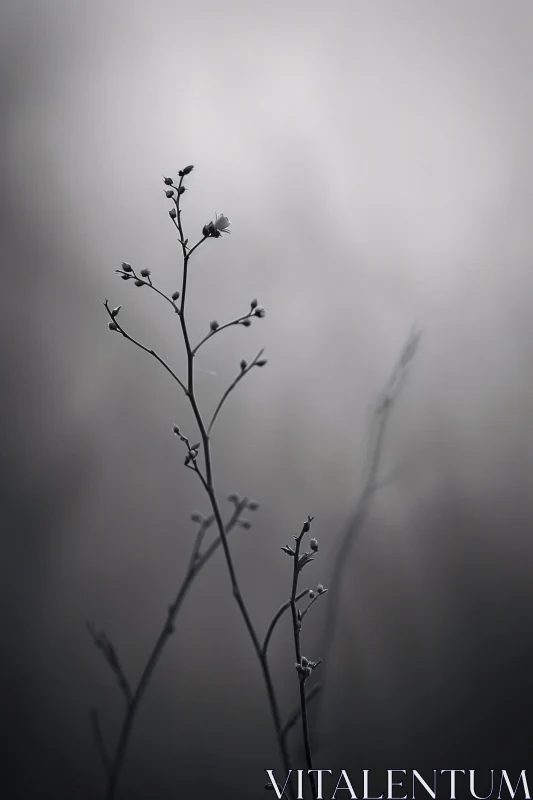 AI ART Minimalist Silhouette of a Plant