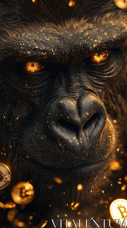 AI ART Golden Narrative: The Gorilla and Bitcoin