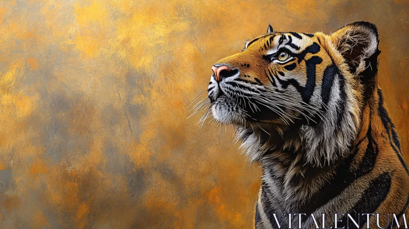 AI ART Tiger in Golden Hues