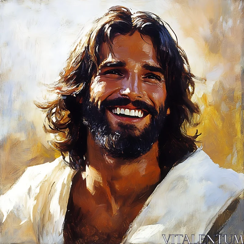 AI ART Radiant Smile of a Bearded Man in Oil