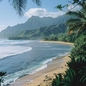 Scenic Beach and Mountain Vista