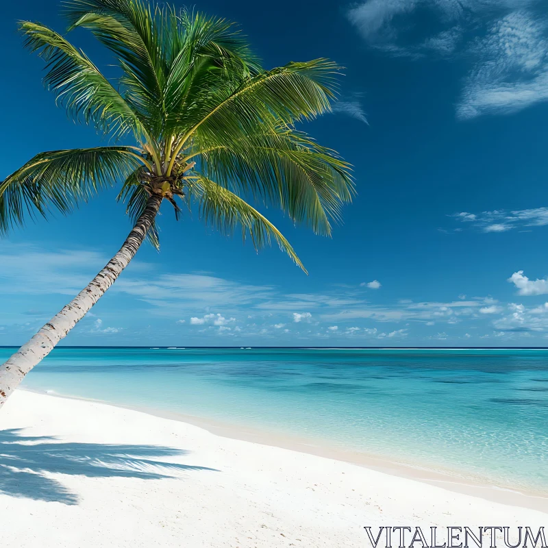 Tropical Paradise Beach Scene AI Image