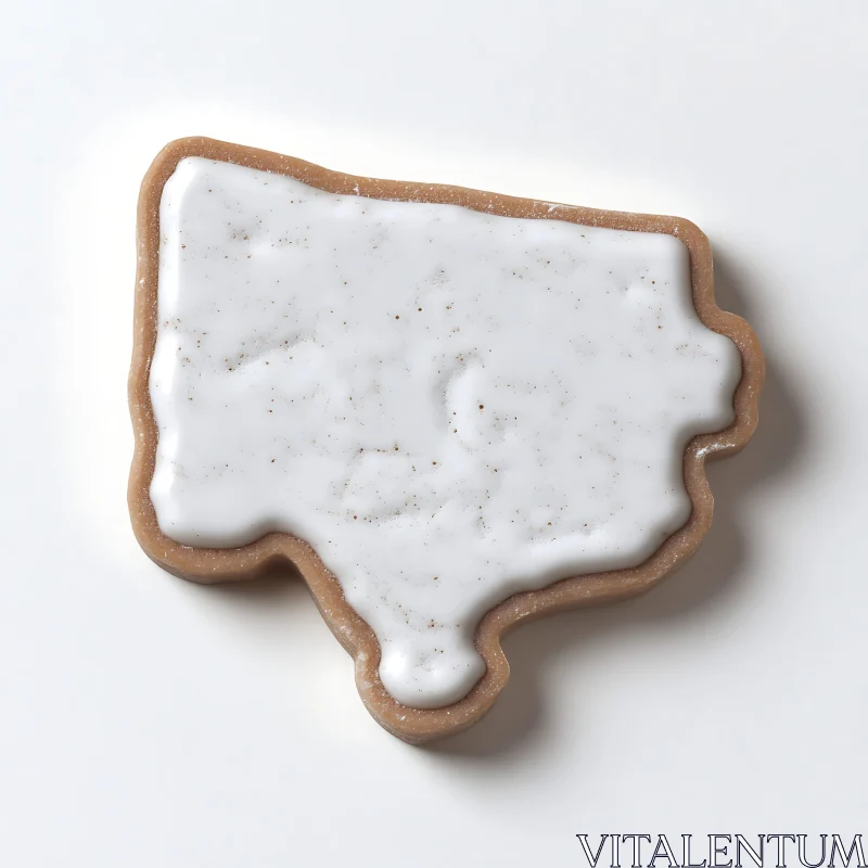 Cookie Shaped like a Geographic Region with White Frosting AI Image