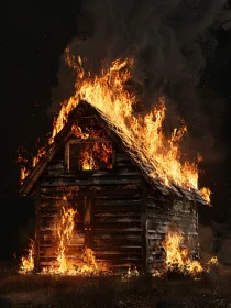 Fierce Fire Consumes Wooden House