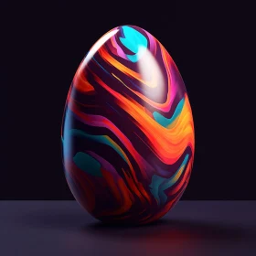 Vibrantly Patterned Abstract Egg Design